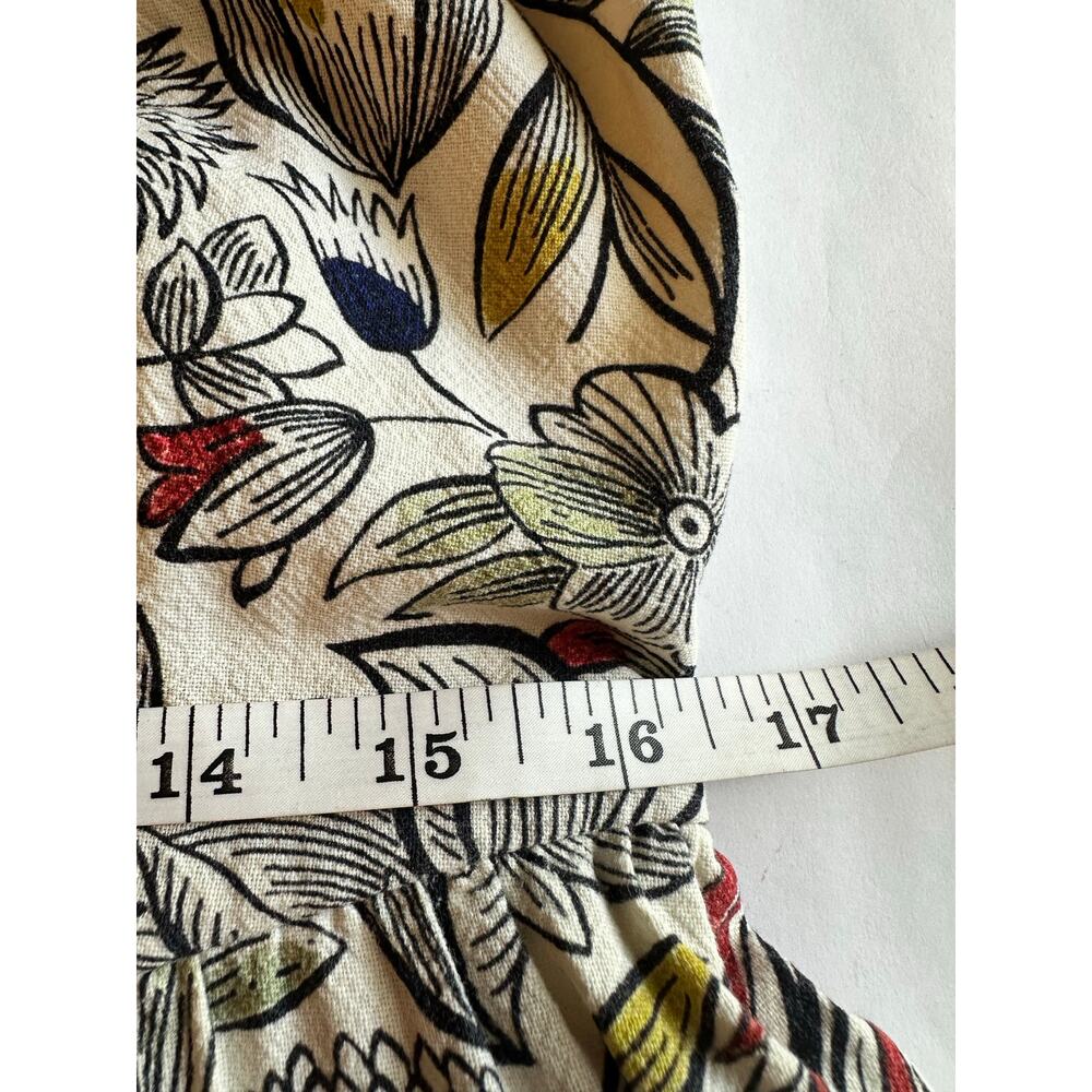 Meadows Floral Midi Dress Cottagecore Boho Ruffle Hem Puff Sleeve Romantic Sz 8 - Picture 12 of 13